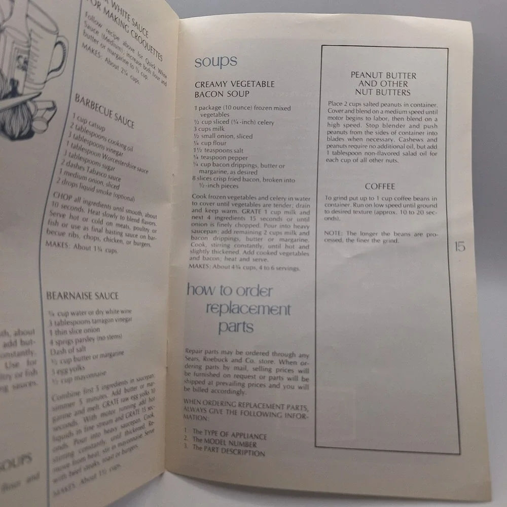 Sears Blender Instructions and Recipes Vintage Booklet Model 400.829500‎